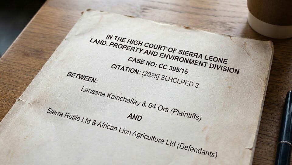 Lansana Kainchallay & 64 Ors v Sierra Rutile Ltd & African Lion Agriculture Ltd (CC 395/15) [2025] SLHCLPED 3 